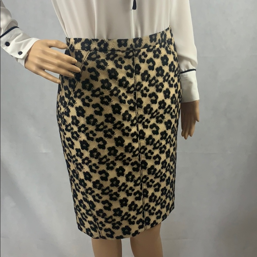 Ann Taylor Animal Print Jacquard Pencil Skirt
